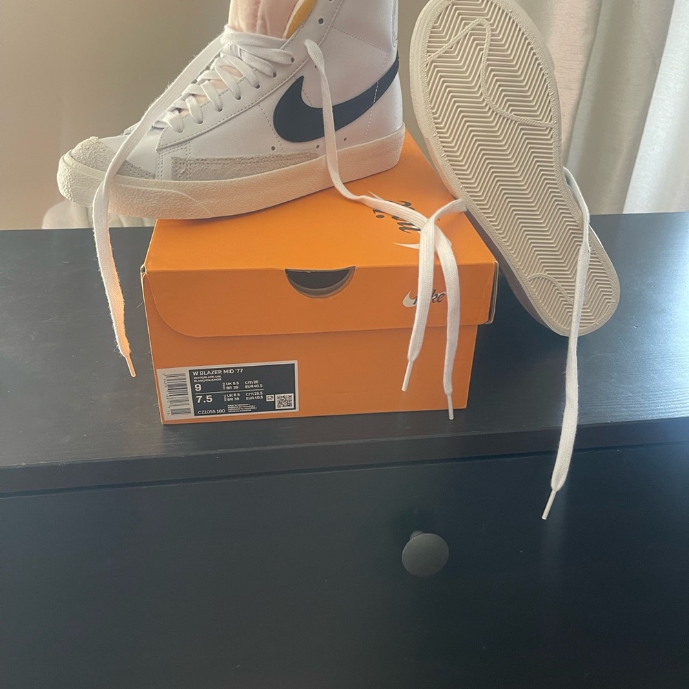 Nike Blazer Mid Sneakers in White and Black